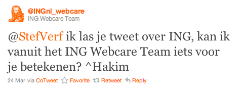 Tweet ING Webcare Team